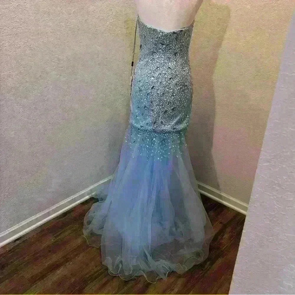 Glamour by Terani Couture Blue Prom Dress - Picture 3 of 6